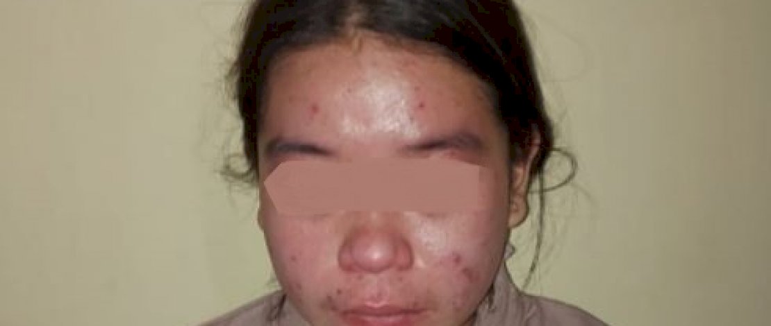 Pelaku CA dan barang bukti.