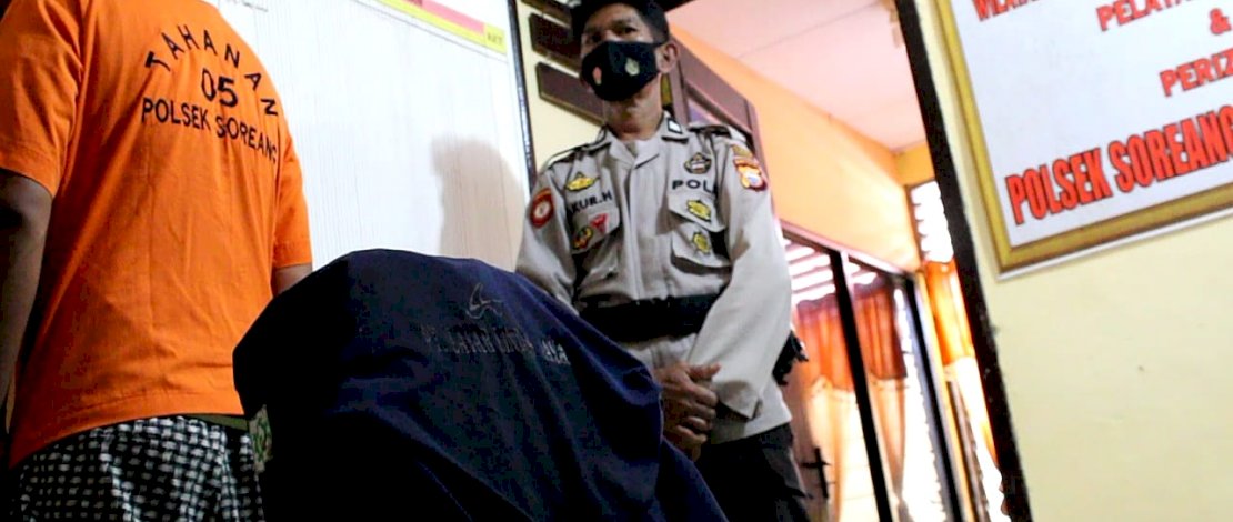 Suasana konferensi pers di Mapolsek Soreang.