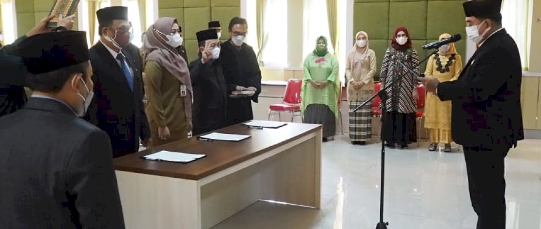 Suasana pelantikan pejabat Dinas PKP2 Provinsi Sulsel. 