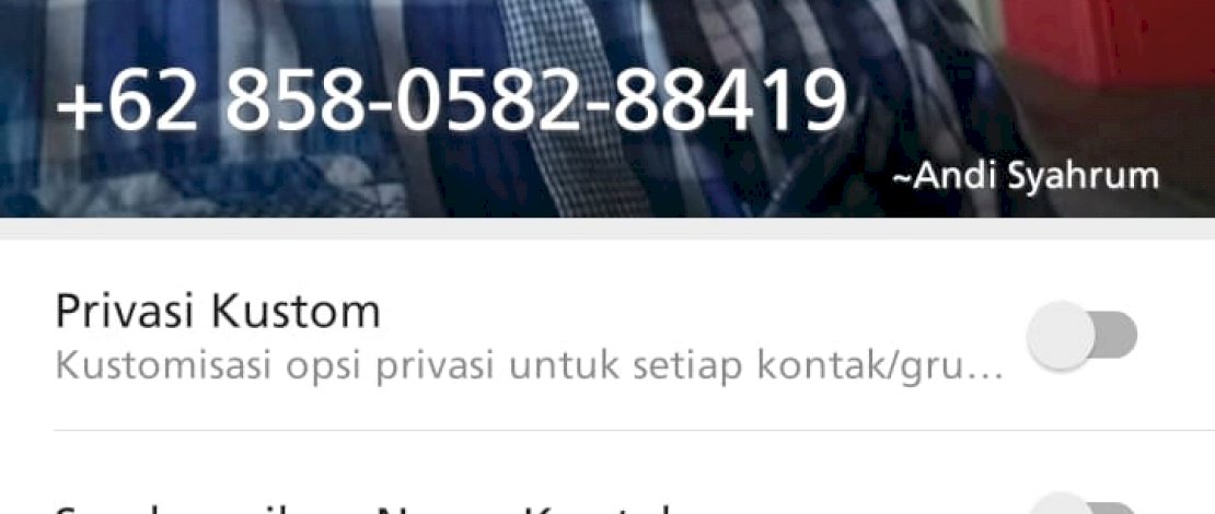 Penipu yang mengatasnamakan Andi Syahrum Makkuradde.