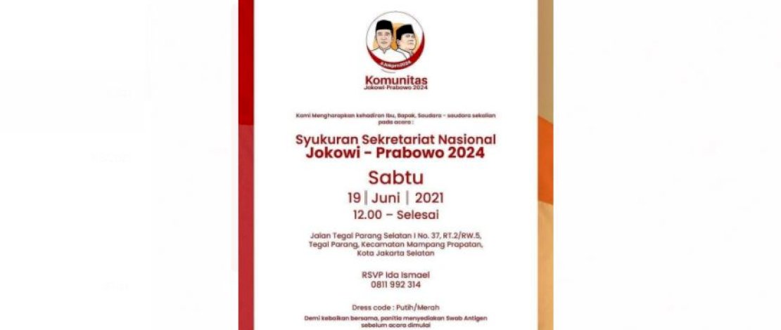 Undangan syukuran sekretariat Relawan Jokpro 2024. Undangan syukuran sekretariat Relawan Jokpro 2024.