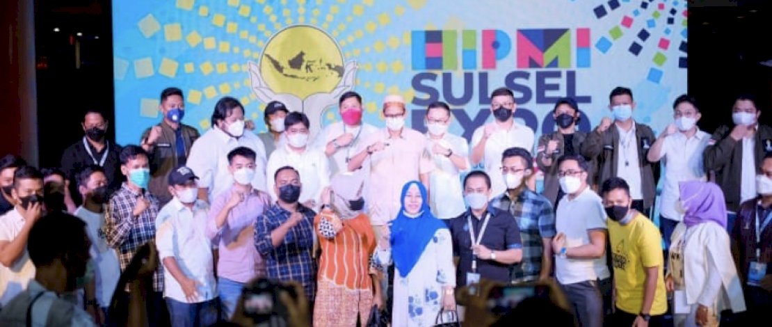 Sambutan Ketua Panitia Reza Pratama Said dalam Opening Hipmi Sulsel Expo 2021 di Phinisi Point Mal, Jumat (18/6/2021).
