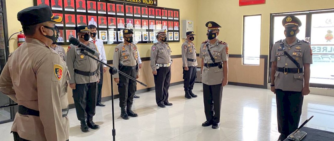 Suasana sertijab Kapolsek Maniangpajo dan pelantikan Kasiwas Polres Wajo.