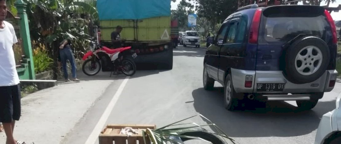 TKP lakalantas yang merenggut nyawa Abdul Majid di Sekkang, Rubae, Pinrang.