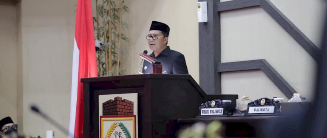 Rapat Paripurna dalam rangka Penjelasan Walikota Makassar Ranperda Rencana Pembangunan Jangka Menengah Daerah (RPJMD) Tahun 2021-2026, Senin (28/06/2021) di ruang rapat Paripurna DPRD Makassar.