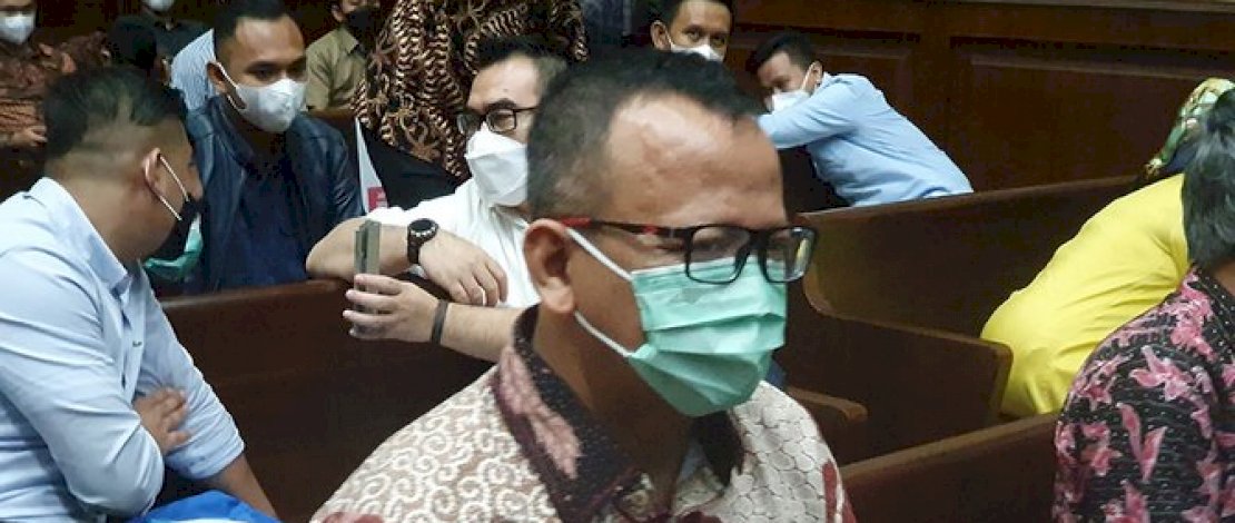 Mantan Menteri Kelautan dan Perikanan, Edhy Prabowo menjalani sidang pembacaan tuntutan di Pengadilan Tipikor