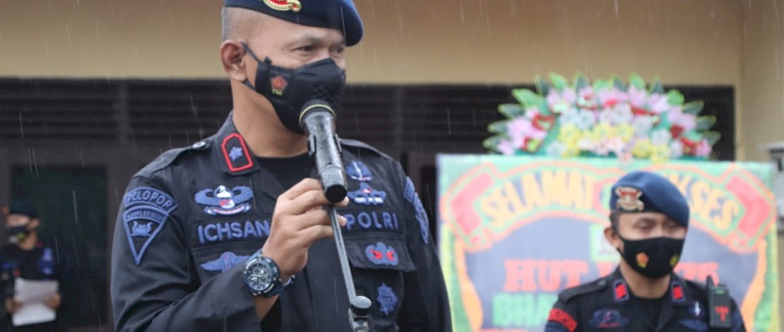 Pesan Danyon C Pelopor Saat Pimpin Upacara Kenaikan Pangkat