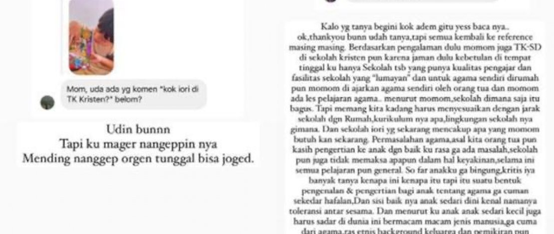 Pilih Sekolah Kristen Untuk Pendidikan Anak, Putri Titian: Dari Kecil Anak Harus Diajarkan Toleransi