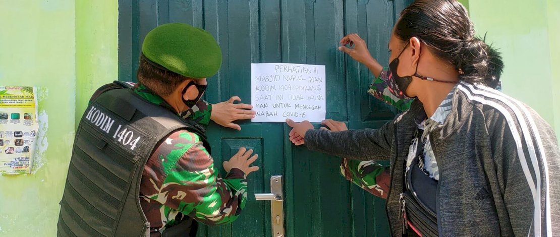 Suasana sosialisasi Covid-19 di Makodim 1404 Pinrang.