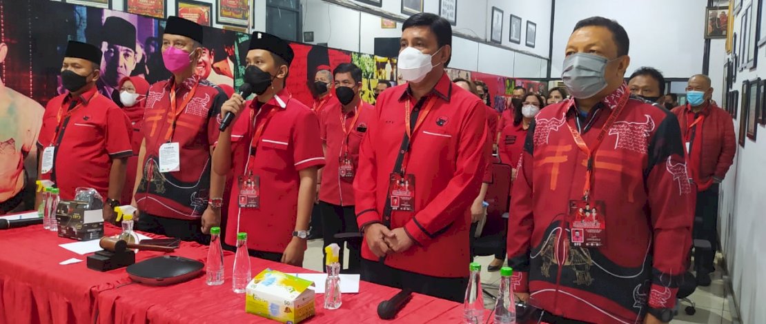 Dewan Pimpinan Daerah Partai Demokrasi Indonesia Perjuangan Sulsel menggelar Rapat Kerja Daerah II, di Sekretariat PDIP Sulsel, Jalan Gunung Bawakaraeng Makassar, Minggu, 25 Juli 2021. 