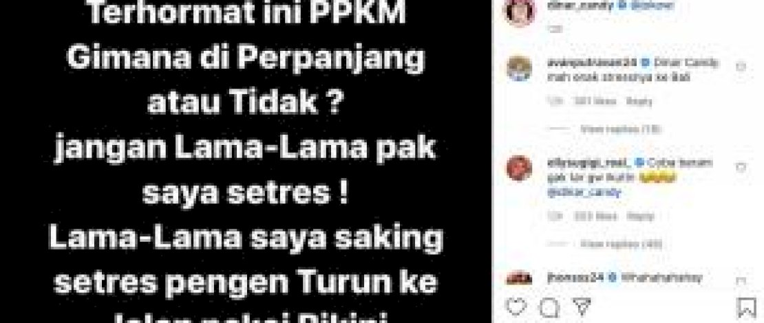 PPKM Diperpanjang, DJ Dinar Candy Mengaku Stress Sampai Ancam Presiden Ingin Pakai Bikini Turun ke Jalan 
