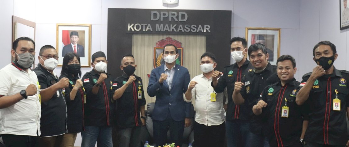 Ketua DPRD Makassar, Rudianto Lallo, saat menerima pengurus DPN Kota Makassar, Rabu, 2 Juni 2021.