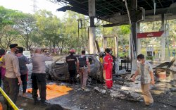 SPBU Semen Tonasa Terbakar, Satu Mobil Hangus Tinggal Rangka