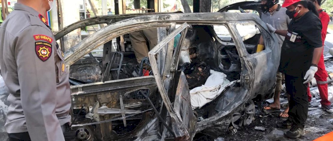 Lokasi kebakaran SPBU Semen Tonasa, Jumat (6/8/2021).