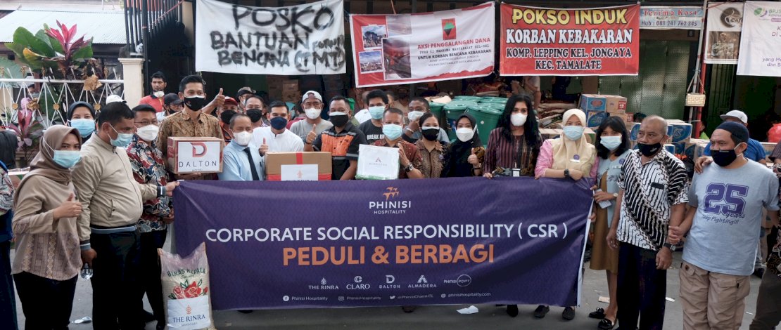 Phinisi Hospitality Indonesia Peduli Korban Kebakaran M Tahir Makassar