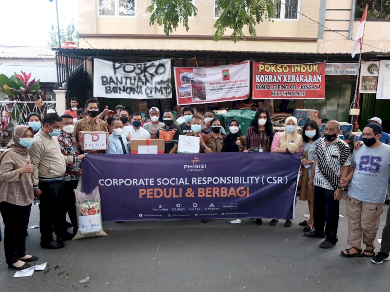 Phinisi Hospitality Indonesia Peduli Korban Kebakaran M Tahir Makassar