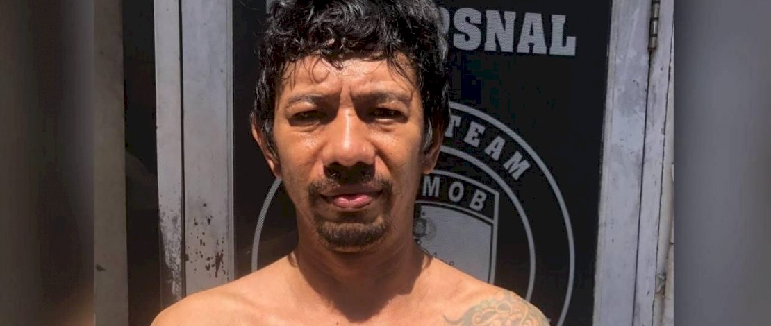 Tersangka Ian Ibrahmi alias Ian saat diamankan.