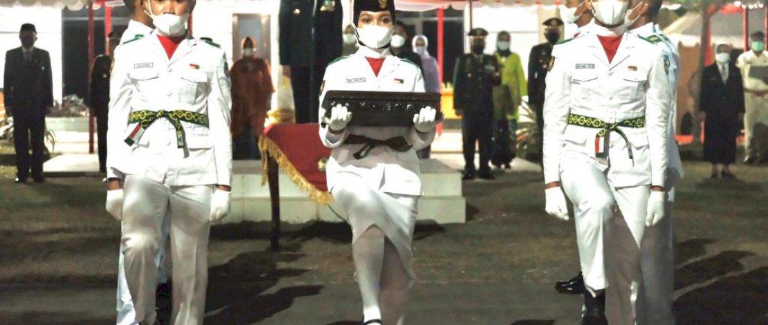 Suasana pengukuhan anggota Paskibraka di Gowa.