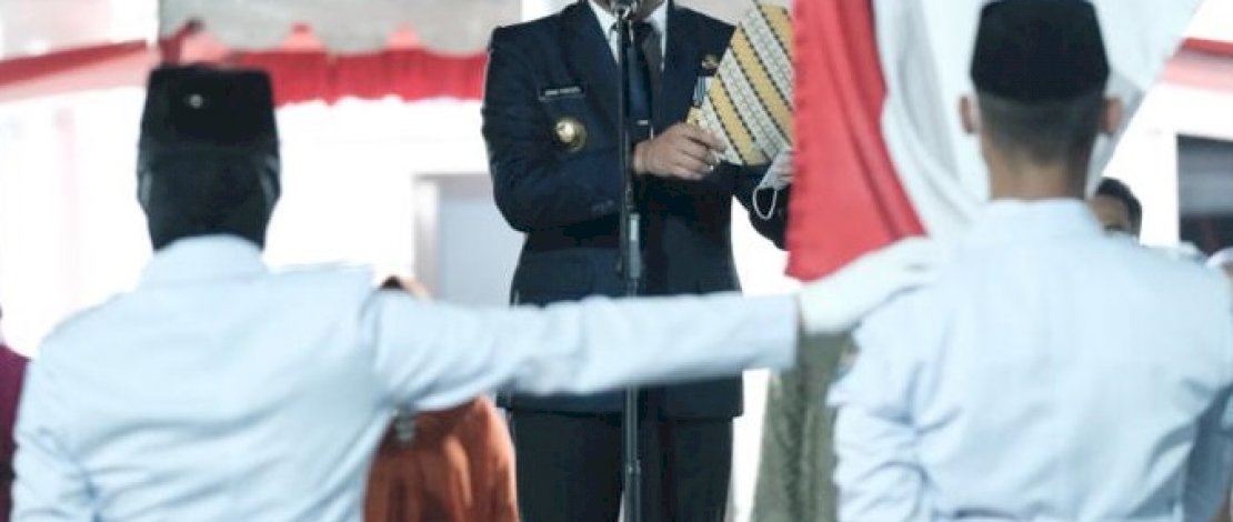 Suasana pengukuhan anggota Paskibraka di Gowa.