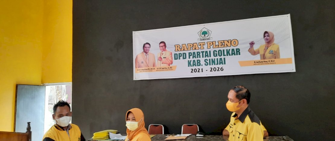 Partai Golkar Sinjai menggelar rapat pleno perdana, di Kantor Golkar Sinjai, Kamis, 19 Agustus 2021.