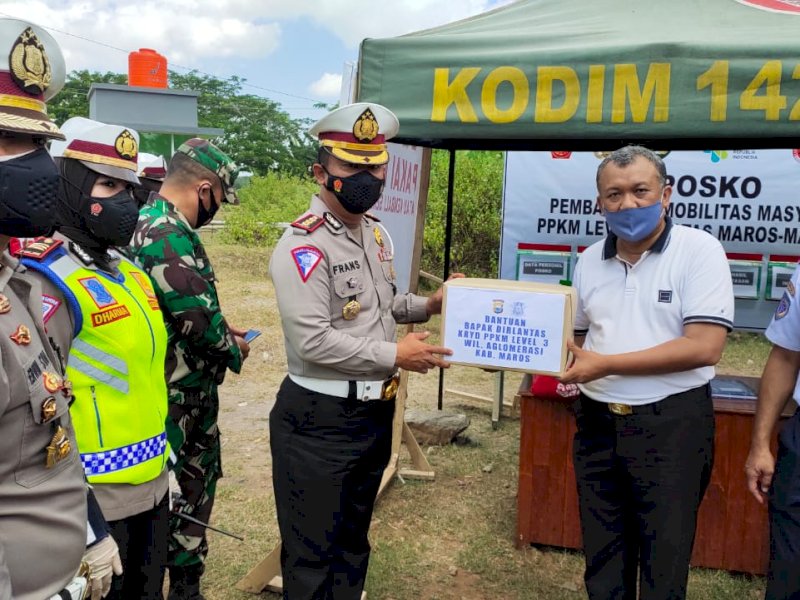 PPKM Level 4 di Makassar, Ditlantas Polda Sulsel Cek Posko Penegakan Prokes
