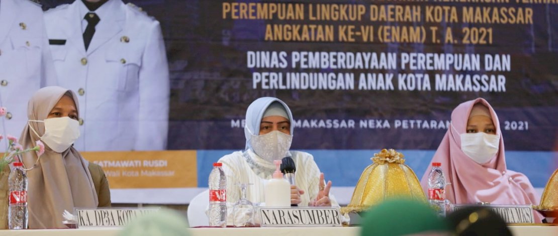 Indira Yusuf Ismail dalam kegiatan pencegahan kekerasan terhadap perempuan lingkup kota Makassar Tahap VI, di Mercure Hotel, Selasa (31/8/2021).