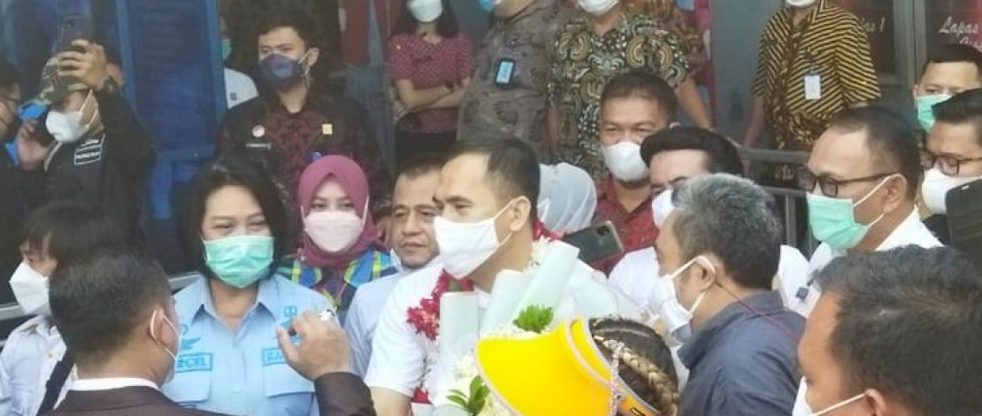 Saipul Jamil bebas dari Lapas Cipinang, Kamis (2/9/2021).
