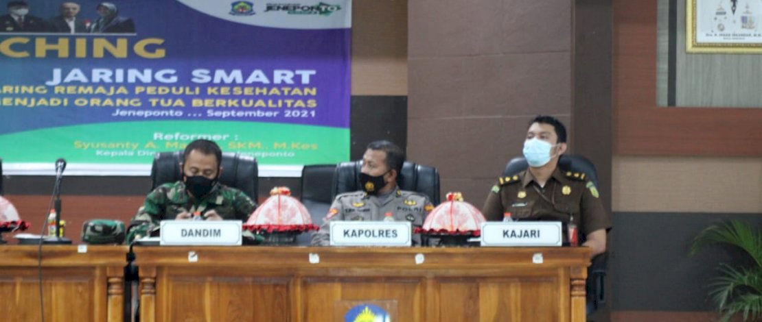 Suasana launching Jaring Smart dan Rembuk TBC di Ruang Pola Pangranuangta, Kantor Bupati Jeneponto, Kamis, (2/9/2021).