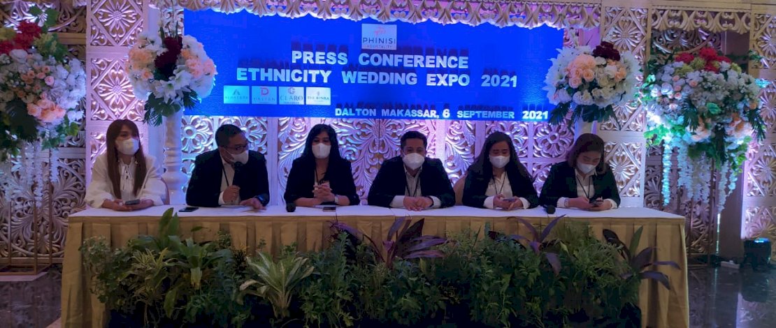 Press Conference Wedding Expo Dalton Hotel Makassar, Senin (6/9/2021).
Press Conference Wedding Expo Dalton Hotel Makassar, Senin (6/9/2021).