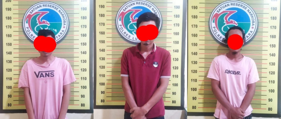 Pelaku penyalahgunaan narkotika dibekuk Satnarkoba Polres Lutra dan Polsek Sukamaju, Luwu Utara.