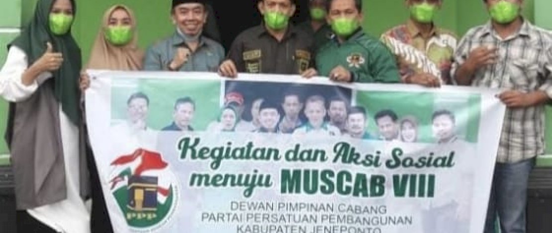 Sambut Muscab VIII, PPP Jeneponto Bagi Paket Sembako ke Warga Terdampak Corona