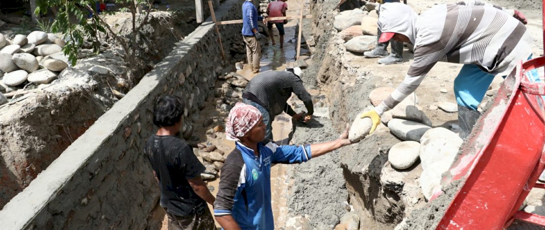 Program Padat Karya Tunai Pembangunan Drainase, Pemda Luwu Utara Serap 50 Tenaga Kerja Lokal