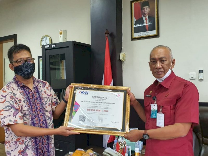 BBKP Makassar Raih Sertifikat ISO Standar Internasional Keselamatan dan Kesehatan Kerja