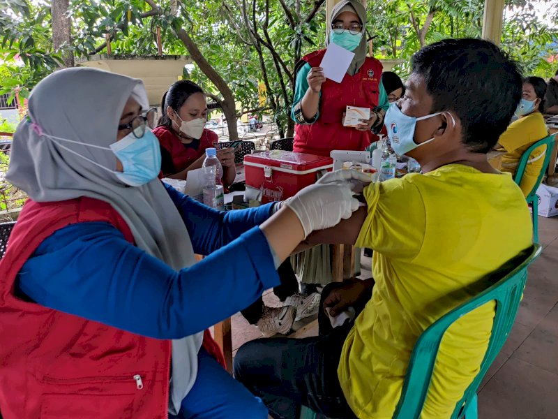 Putus Mata Rantai Penyebaran Covid 19, Partai Gelora Makassar Gelar Gebyar Vaksin di Kel Tallo