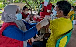 Putus Mata Rantai Penyebaran Covid 19, Partai Gelora Makassar Gelar Gebyar Vaksin di Kel Tallo