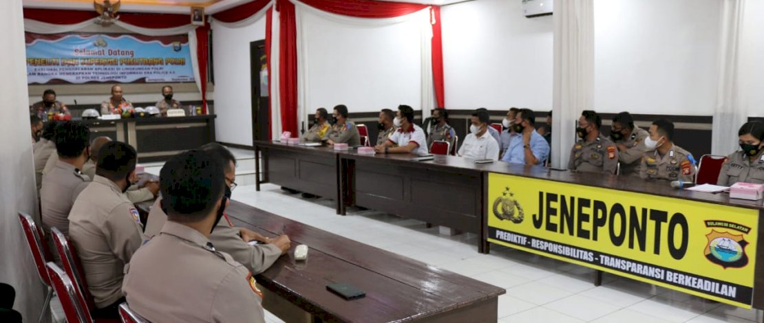 Lakukan Penelitian dan Supervisi, Kapolres Jeneponto Terima Kunjungan Tim Puslitbang Polri 