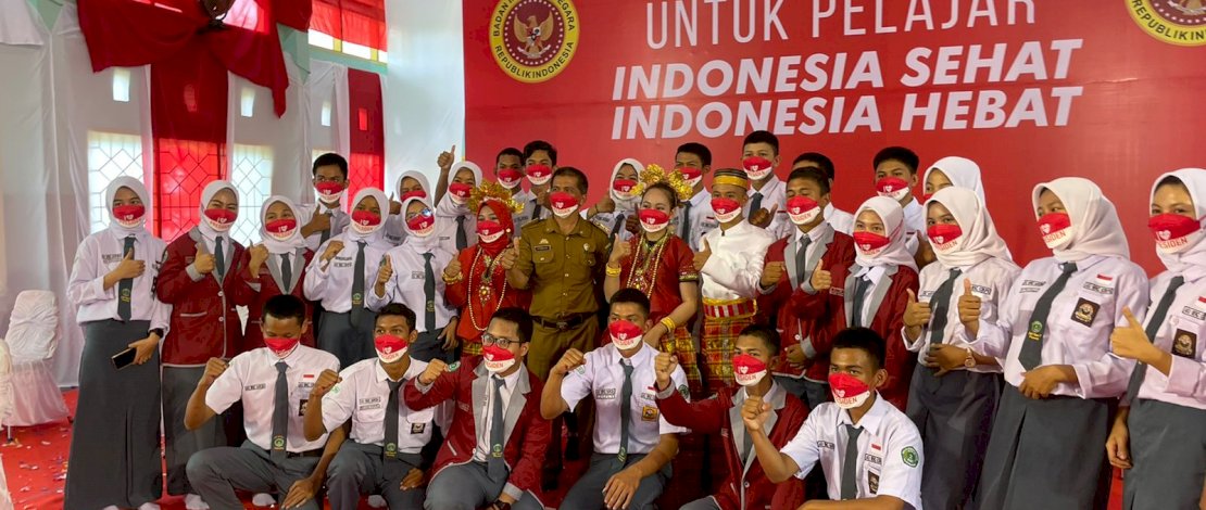 Suasana vaksinasi massal kerjasama BIN dan Pemkab Pinrang.