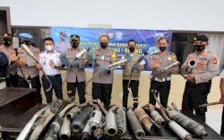 Syukuran Ultah, Polantas Sinjai Gergaji Puluhan Knalpot Brong yang Resahkan Warga