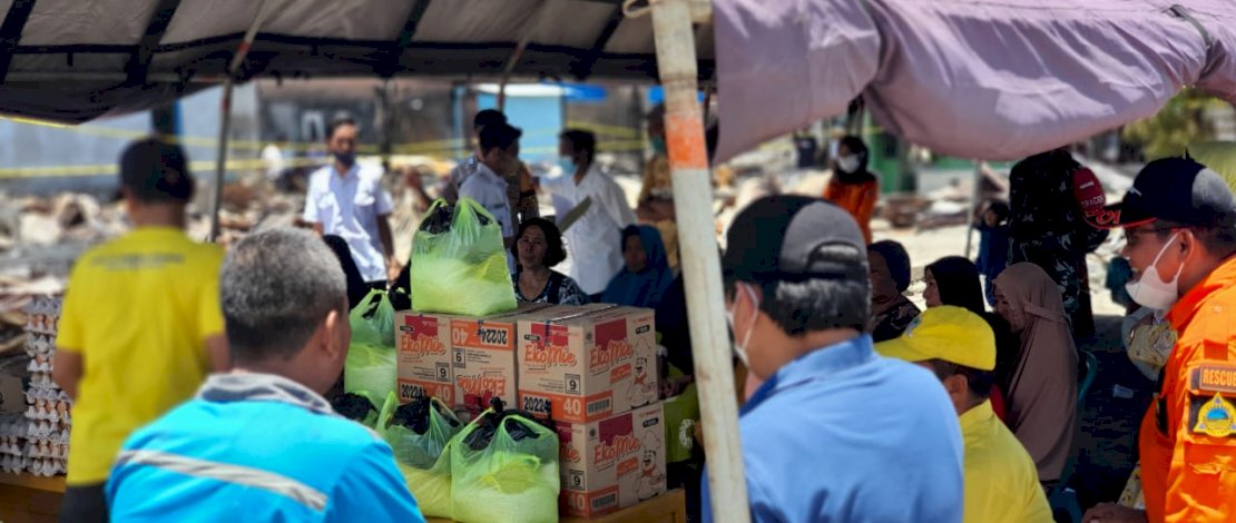 Kunjungi Kebakaran Galesong, Golkar Takalar Ajak Semua Elemen Ringankan Beban Korban