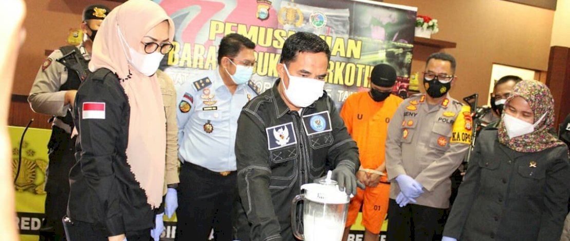 Wabup Takalar Hadiri Pemusnahan Barang Bukti Sabu di Polres Takalar
