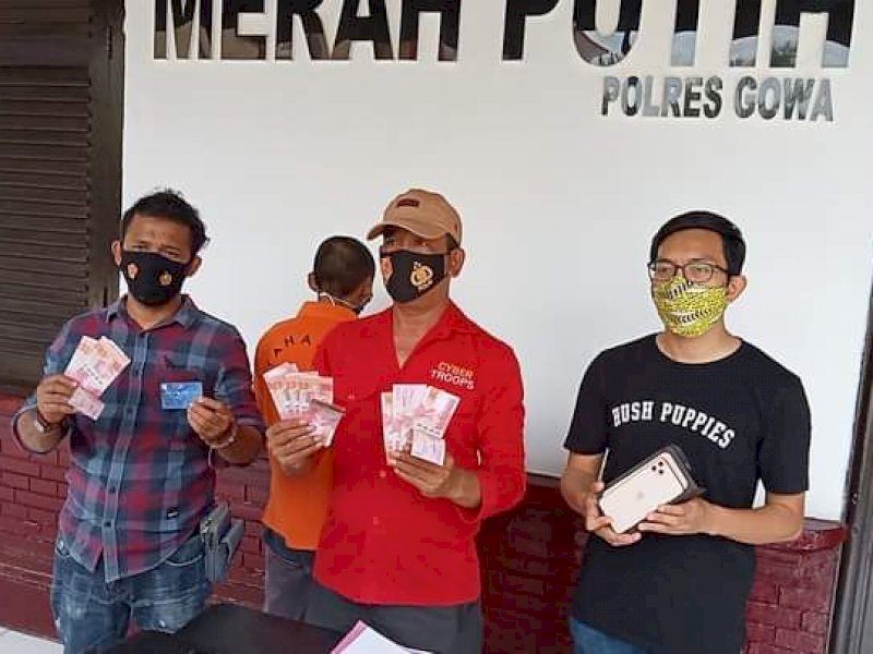 Polres Gowa Bekuk Pengedar Uang Palsu Asal Riau