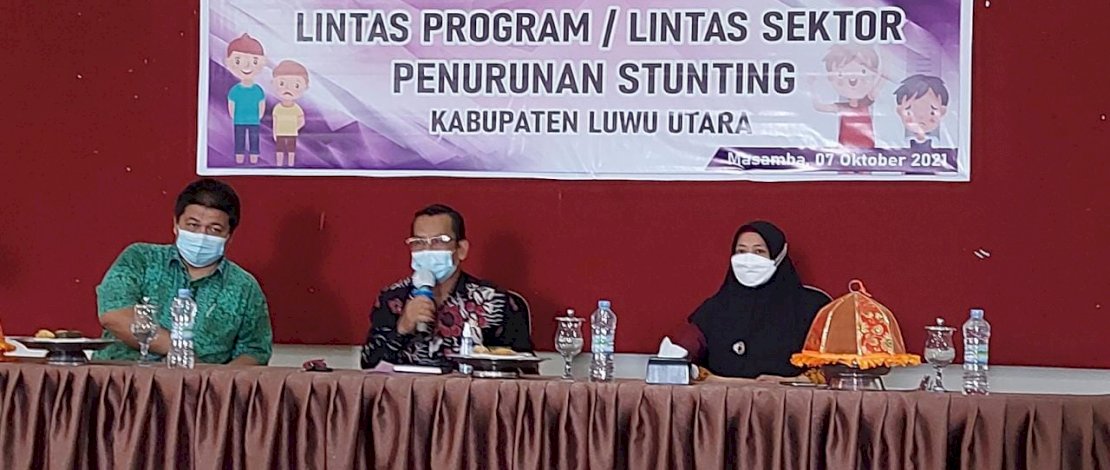 Pertemuan koordinasi lintas program penurunan stunting di Luwu Utara.