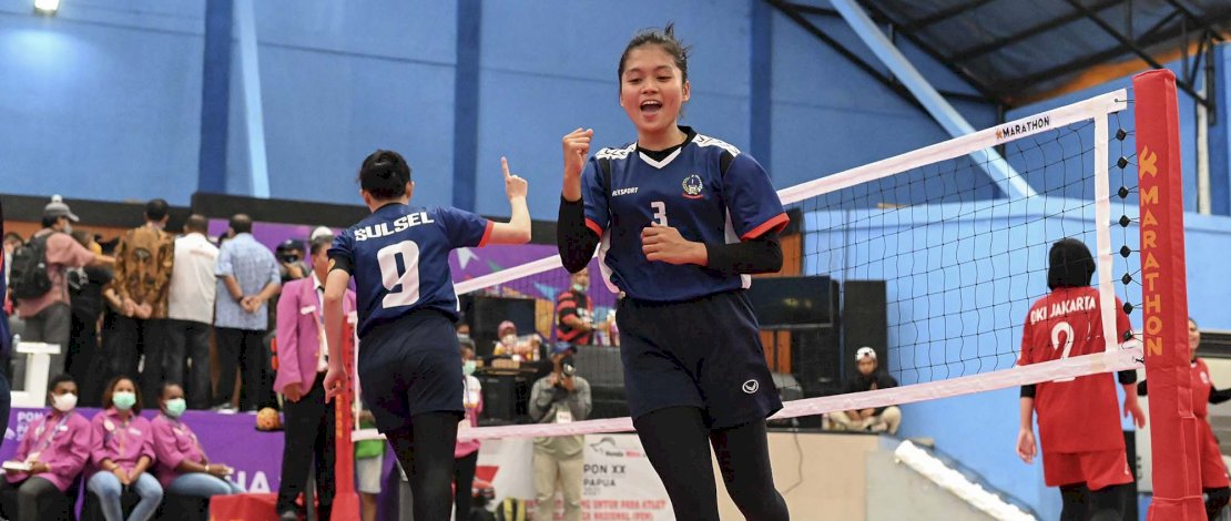 Tim sepak Takraw Sulsel Juara Umum PON XX Papua. 