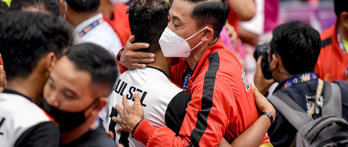 Tim sepak Takraw Sulsel Juara Umum PON XX Papua. 