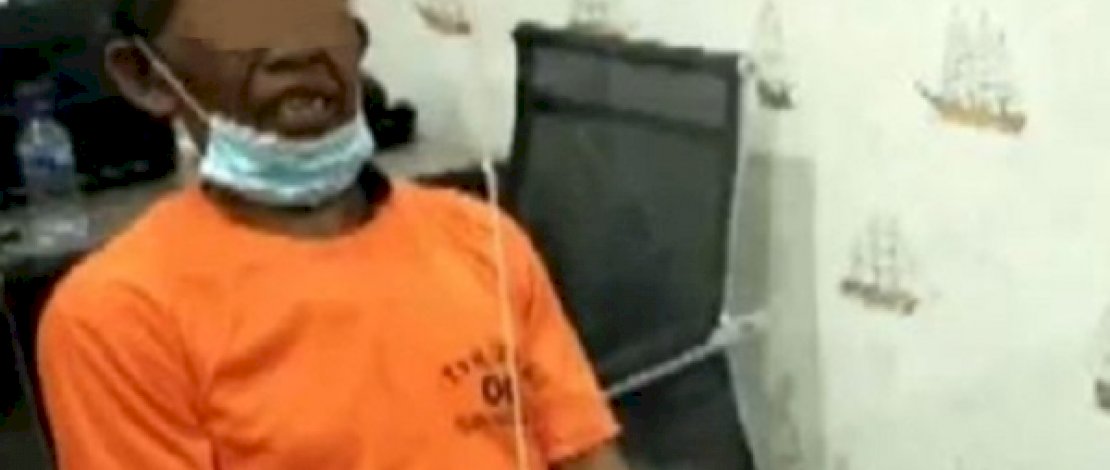 S saat diamankan di Mapolres Banyuasin.