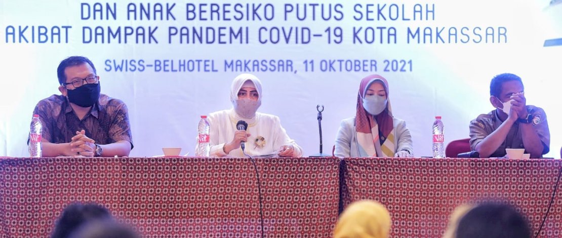 Indira Yusuf Ismail dalam alam Sosialisasi Strategi Penanganan Anak Tidak Sekolah dan Anak Berisiko Putus Sekolah akibat Dampak Pandemi Covid-19", yang digelar di Hotel Swissbel, Senin (11/10/2021).