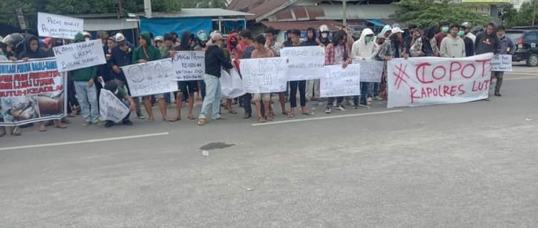 Aksi demo Aliansi Suara Rakyat di Kappuna, Lutra.