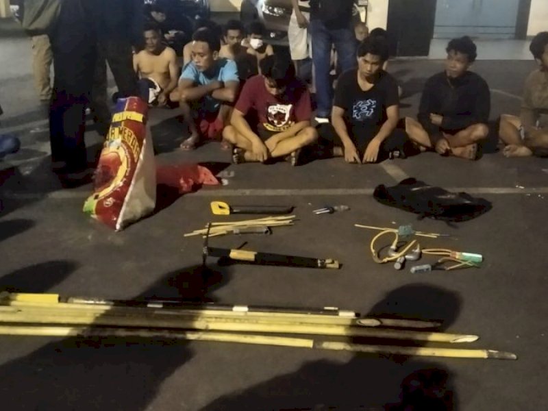 Buntut Tawuran di Jalan Kandea, Belasan Orang Diamankan Polisi