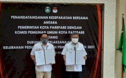 KPU dan Pemkot Parepare MoU Tentang Kelurahan Peduli Pemilu dan Pemilihan
