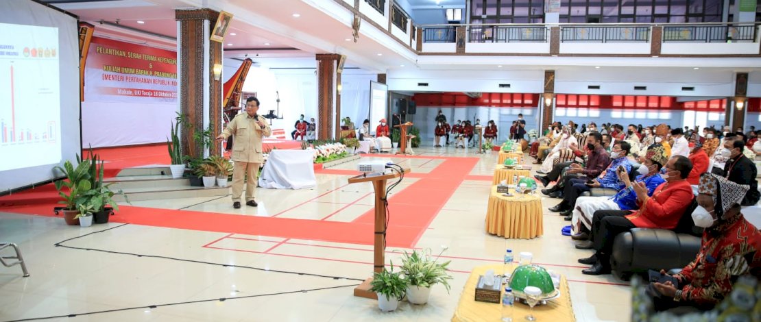 Wali Kota Danny Dampingi Menhan RI Prabowo Subianto Beri Kuliah Umum Mahasiswa UKI Toraja